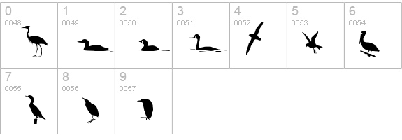 Bird Silhouettes details - Free Fonts at FontZone.net