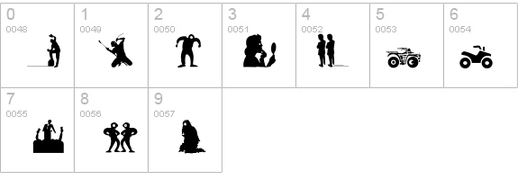 Silhouettes03 details - Free Fonts at FontZone.net