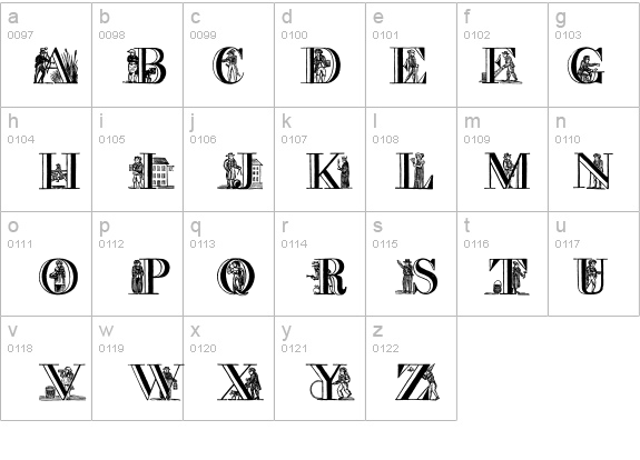 a picture alphabet details - Free Fonts at FontZone.net