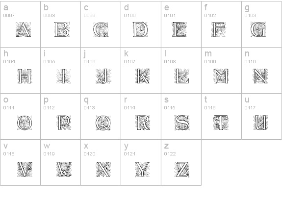 Acorn Initials details - Free Fonts at FontZone.net