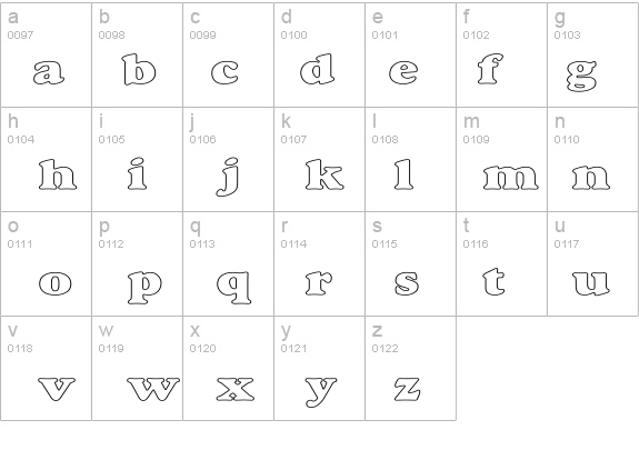 Alfredo Heavy Hollow Wide details - Free Fonts at FontZone.net