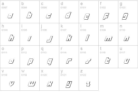 Alpha Taurus 3D Italic details - Free Fonts at FontZone.net
