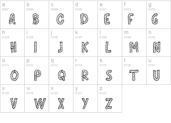 AlphaRope details - Free Fonts at FontZone.net