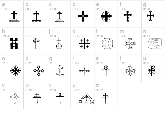 AlphaShapes crosses details - Free Fonts at FontZone.net