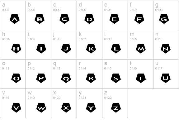 AlphaShapes pentagons 2 details - Free Fonts at FontZone.net