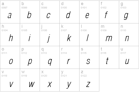 Arena Condensed Light Italic details - Free Fonts at FontZone.net