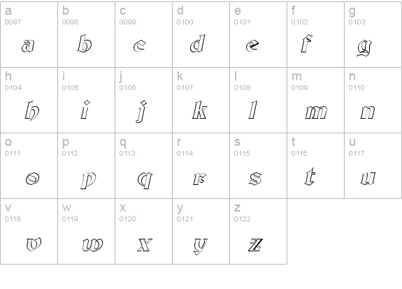 Brandywine-Hollow Italic details - Free Fonts at FontZone.net
