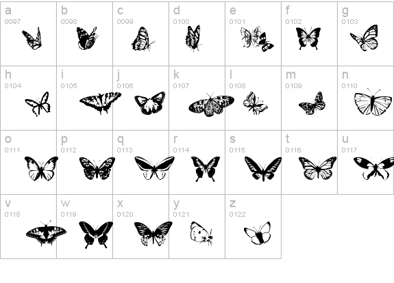 ButterfliesRegular details - Free Fonts at FontZone.net