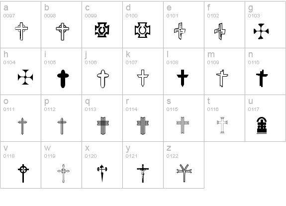 Christian Crosses V details - Free Fonts at FontZone.net