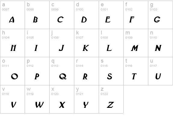 Deco-Extended Bold Italic details - Free Fonts at FontZone.net