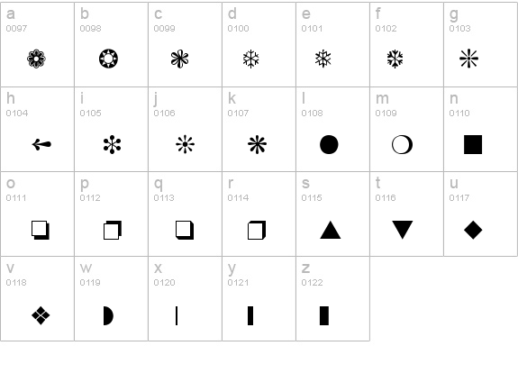 Dingbats2 details - Free Fonts at FontZone.net