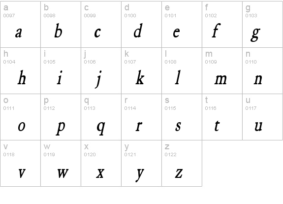 Elephant-Condensed Bold Italic details - Free Fonts at FontZone.net