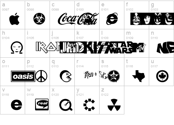 Famous Logos details - Free Fonts at FontZone.net