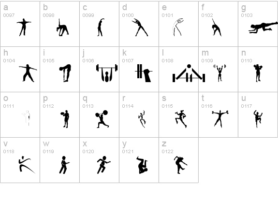 FitnessSilhouettes details - Free Fonts at FontZone.net