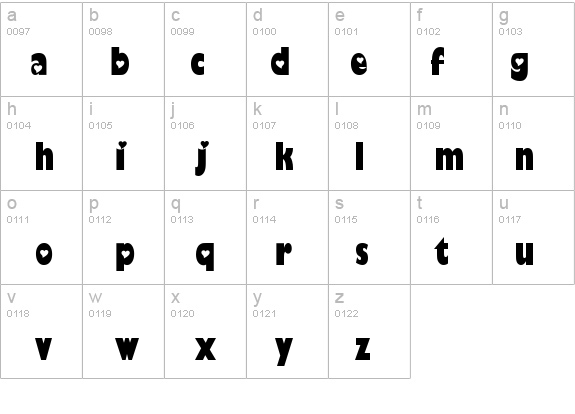 Hole-Hearted details - Free Fonts at FontZone.net