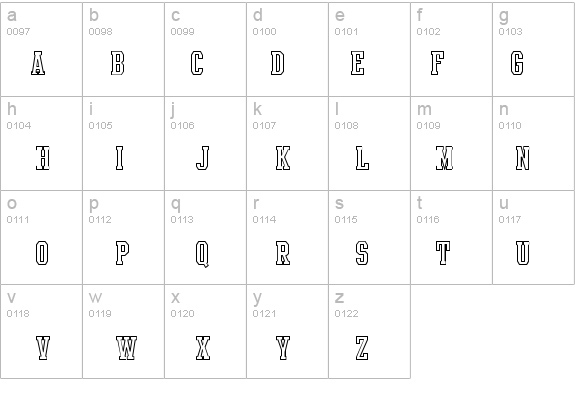 Intramural Outline JL details - Free Fonts at FontZone.net