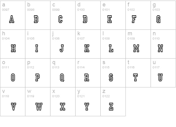 IvyLeagueCondensedOutline details - Free Fonts at FontZone.net