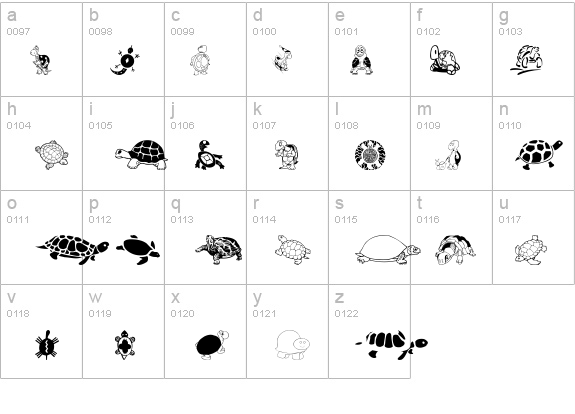 Keya's Turtles details - Free Fonts at FontZone.net