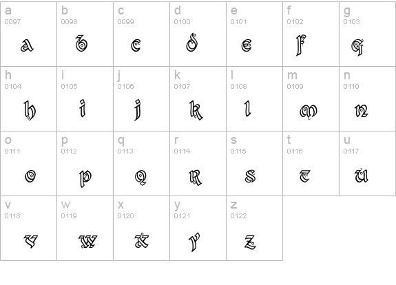 Kingthings Xander Outline details - Free Fonts at FontZone.net