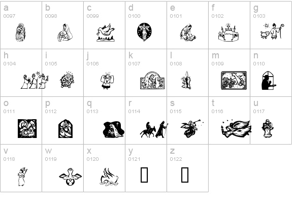 KR Christmas Dings 2004 Four details - Free Fonts at FontZone.net