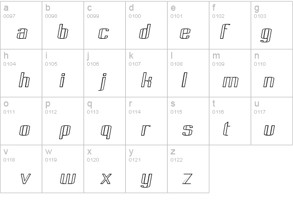 Pecot Outline Oblique details - Free Fonts at FontZone.net