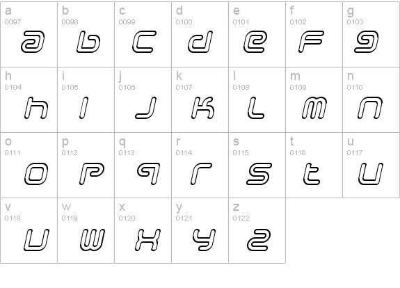 Sci Fied Outline Italic details - Free Fonts at FontZone.net