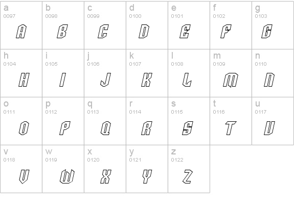 SF Archery Black SC Outline Oblique details - Free Fonts at FontZone.net