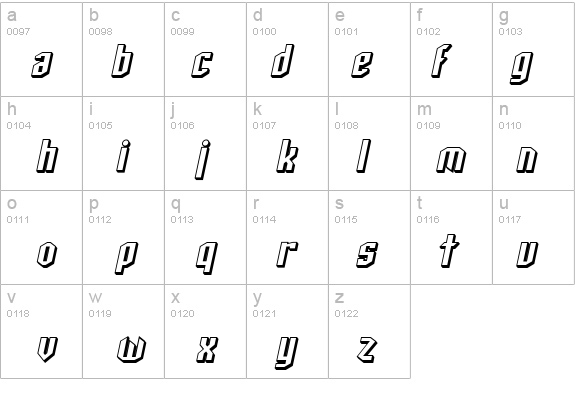 SF Archery Black Shaded Oblique details - Free Fonts at FontZone.net