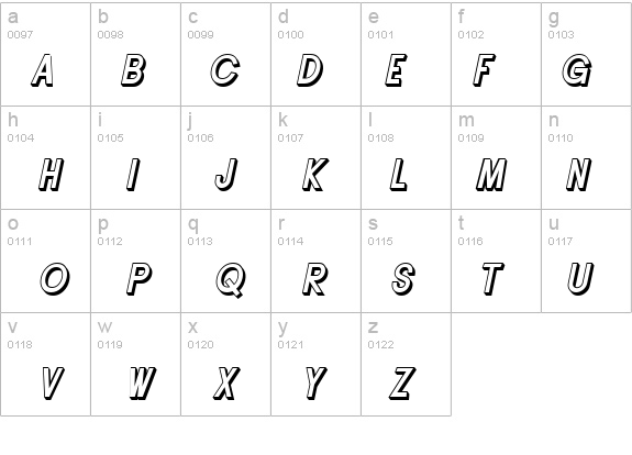 SF Buttacup Lettering Shaded Oblique details - Free Fonts at FontZone.net