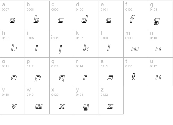 SF Chaerilidae Outline Oblique details - Free Fonts at FontZone.net