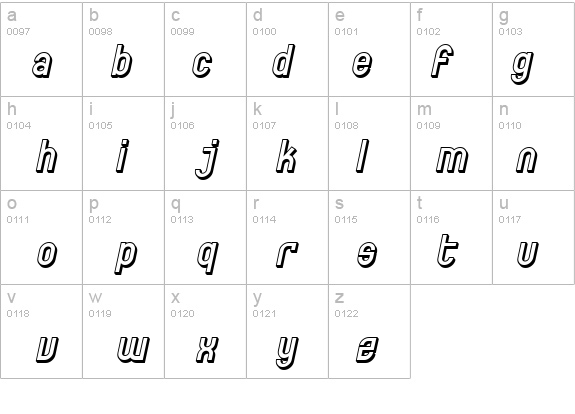 SF Eccentric Opus Shaded Oblique details - Free Fonts at FontZone.net