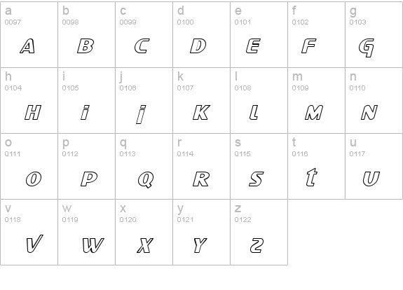 SF Intellivised Outline Italic details - Free Fonts at FontZone.net