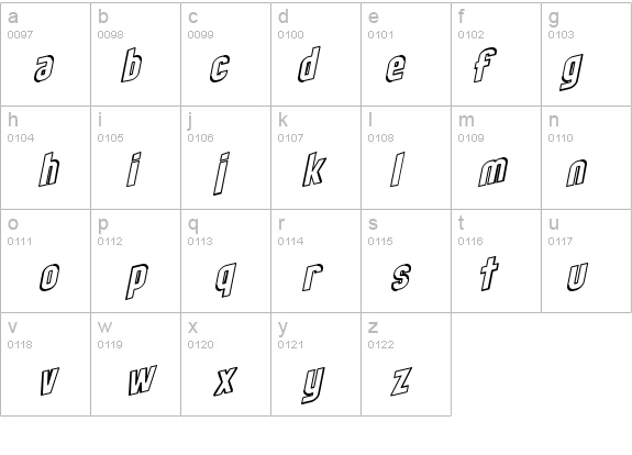 SF Obliquities Outline details - Free Fonts at FontZone.net