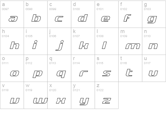 SF Quartzite Outline Italic details - Free Fonts at FontZone.net