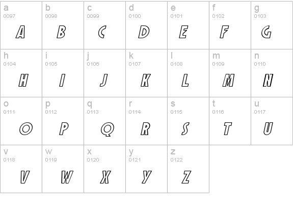 SF Speakeasy Outline Oblique details - Free Fonts at FontZone.net