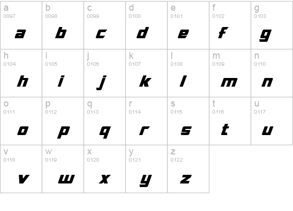 SF TransRobotics Italic details - Free Fonts at FontZone.net