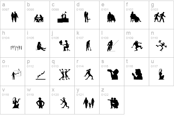 Silhouettes03 details - Free Fonts at FontZone.net