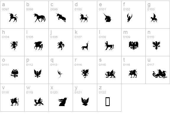 SL Mythological Silhouettes details - Free Fonts at FontZone.net