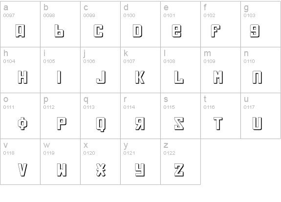 Soviet Expanded 3D details - Free Fonts at FontZone.net