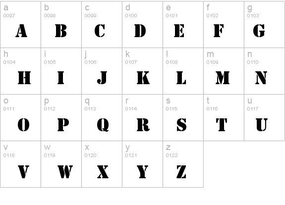 StencilBT-Regular details - Free Fonts at FontZone.net