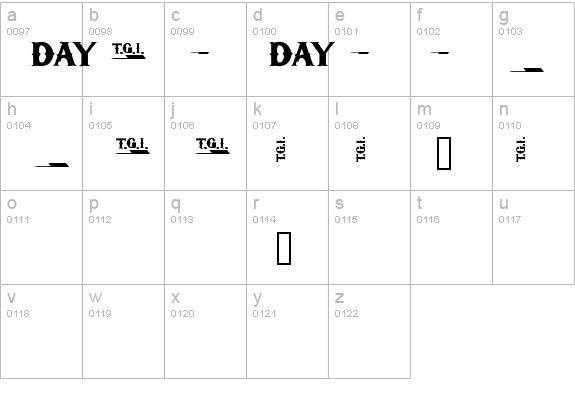TGIFriday details - Free Fonts at FontZone.net