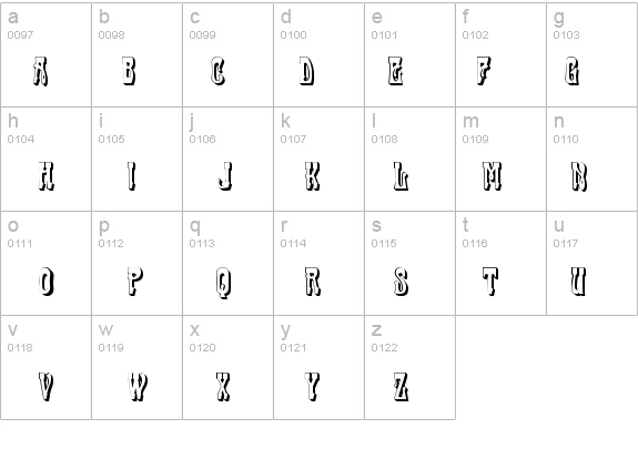 Traktir-Modern 3-D details - Free Fonts at FontZone.net