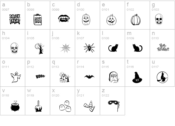 Trick or Treat BV details - Free Fonts at FontZone.net