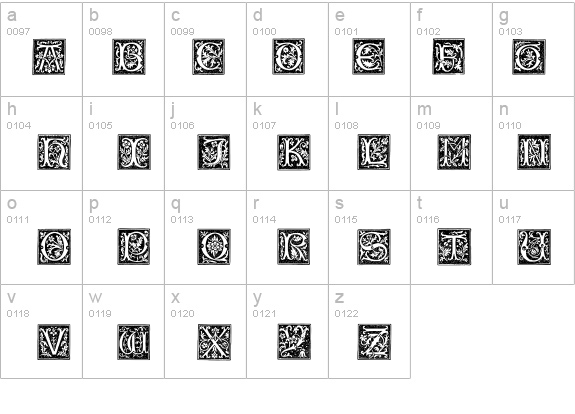 TypographerWoodcutInitialsOne details - Free Fonts at FontZone.net