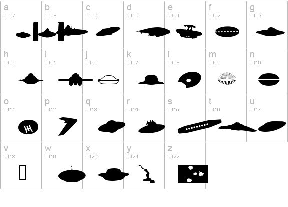 UFO n_xFFFF_51Silhoue_xFFFF__xFFFF_e Font - FontZone.net