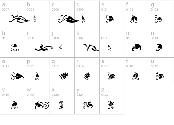 VineLeaves2CH details - Free Fonts at FontZone.net