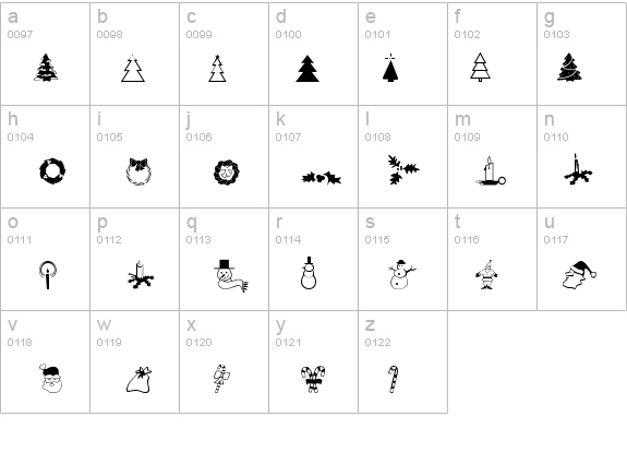 XmasDings details - Free Fonts at FontZone.net