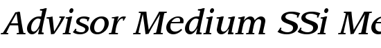 Advisor Medium SSi Medium Italic - Download Thousands of Free Fonts at FontZone.net