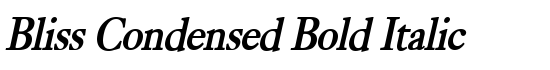 Bliss Condensed Bold Italic - Download Thousands of Free Fonts at FontZone.net