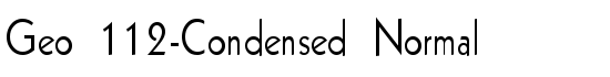 Geo 112-Condensed Normal - Download Thousands of Free Fonts at FontZone.net